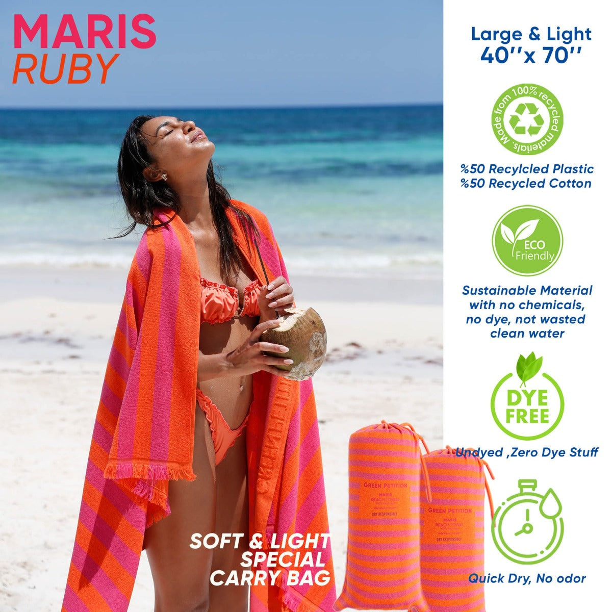 TELO MARE MARIS RUBY 100X180CM