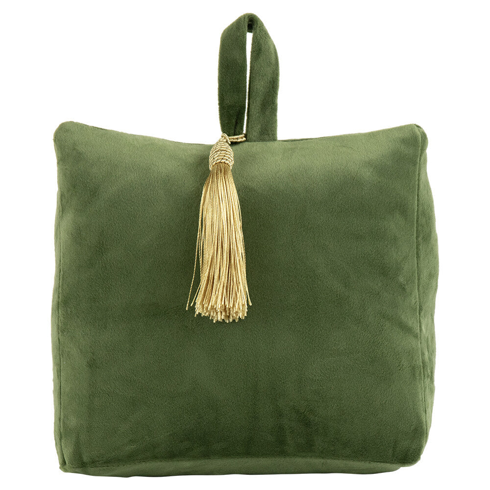 FERMAPORTA IN VELLUTO VERDE RAME 18CM