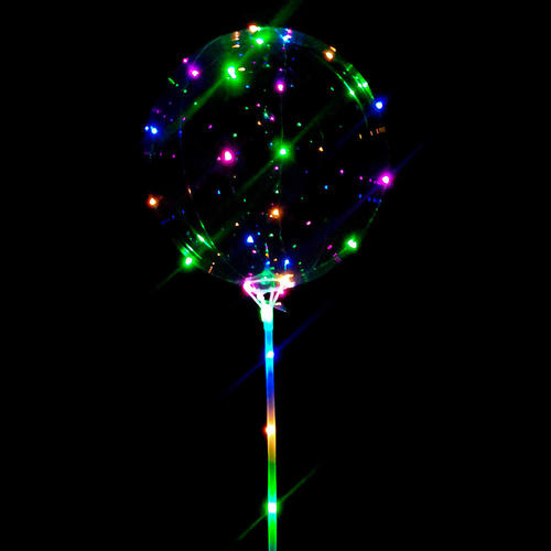 PALLONCINO TRASPARENTE CON LED MULTICOLOR A BATTERIA COLORI ASSORTITI