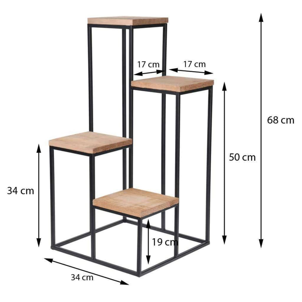 MOBILE IN METALLO E LEGNO 34X34X67CM