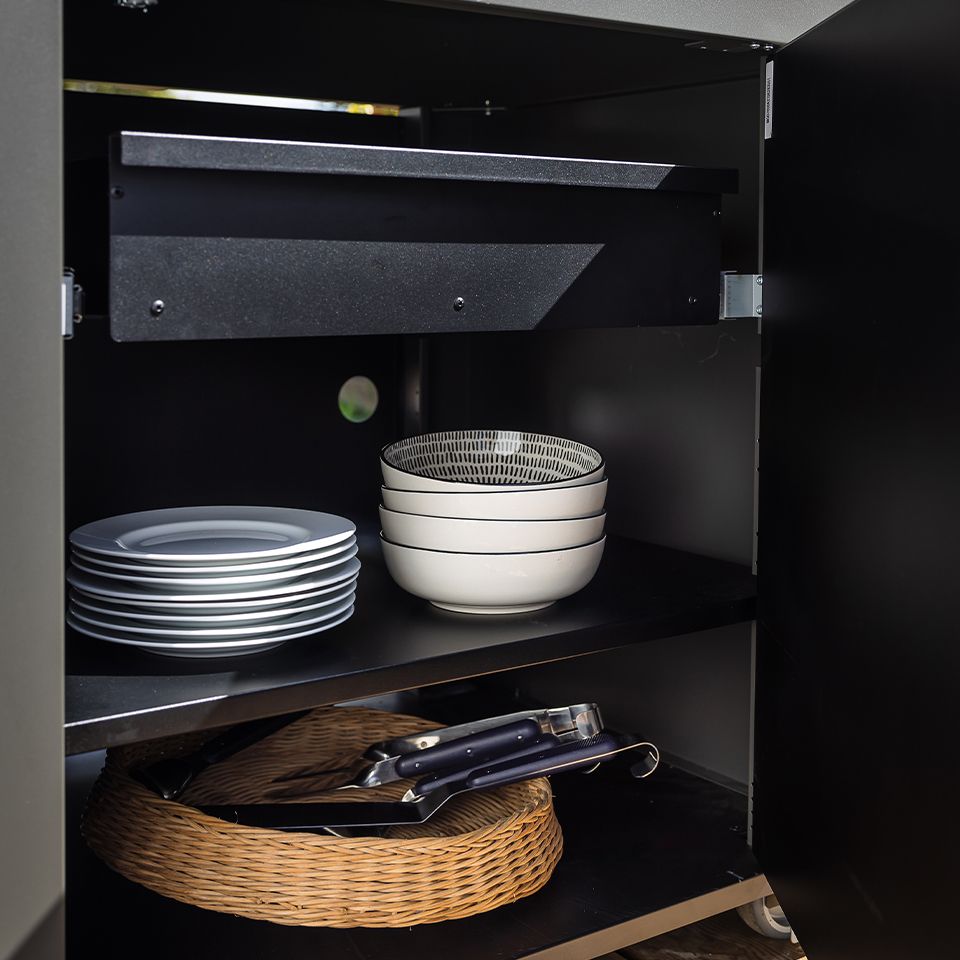ENO Ripiano interno in acciaio galvanizzato nero 75x53 cm