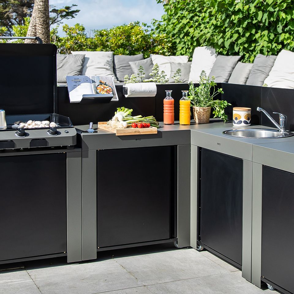 ENO Kit 4 accessori per credenza cucina outdoor in acciaio inox 98 cm