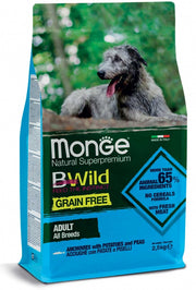 MONGE Trockenfutter für Hunde, getreidefrei, knusprige Sardellen, Kartoffeln und Erbsen, 12 kg