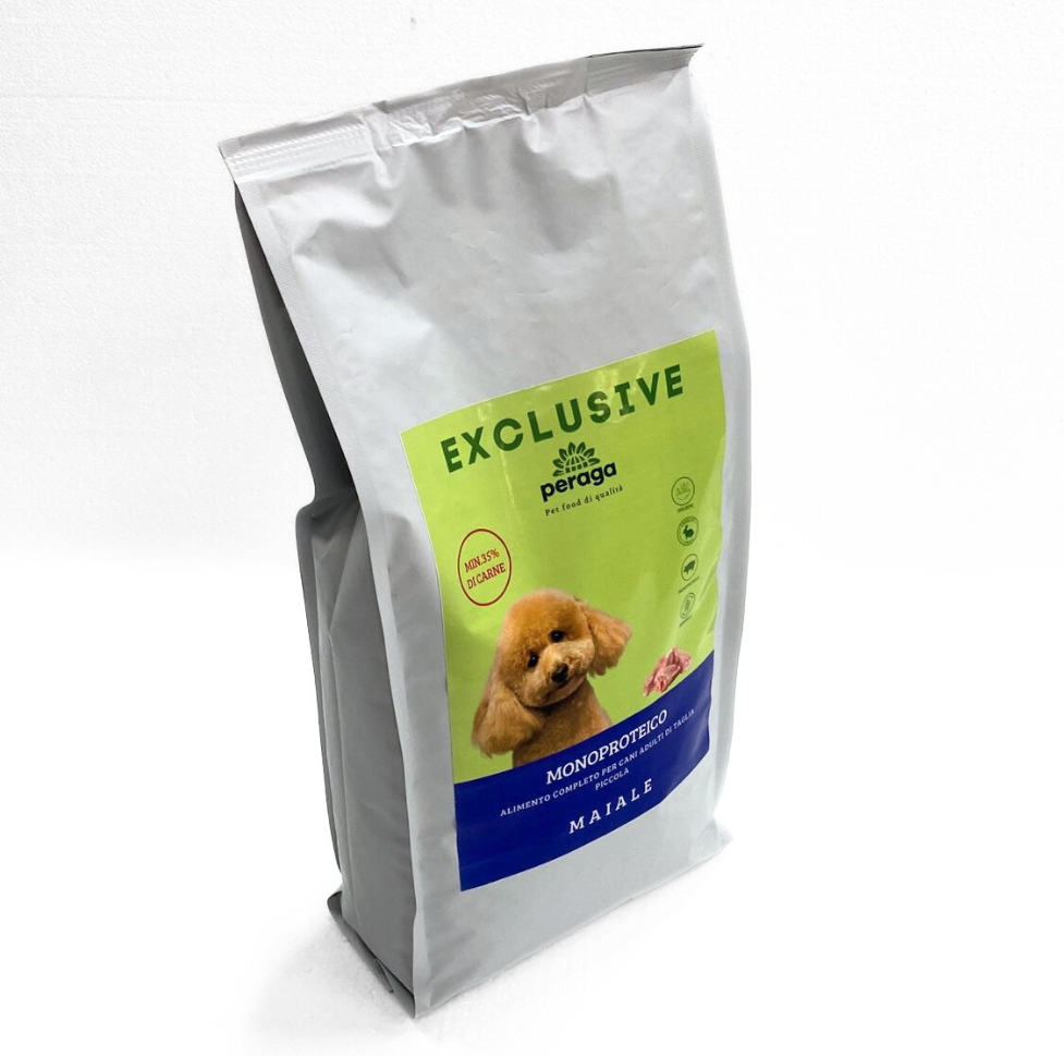 CROCCHETTE PERAGA EXCLUSIVE MONOPROTEICO PER CANI ADULTI TAGLIA PICCOLA - MAIALE 2KG