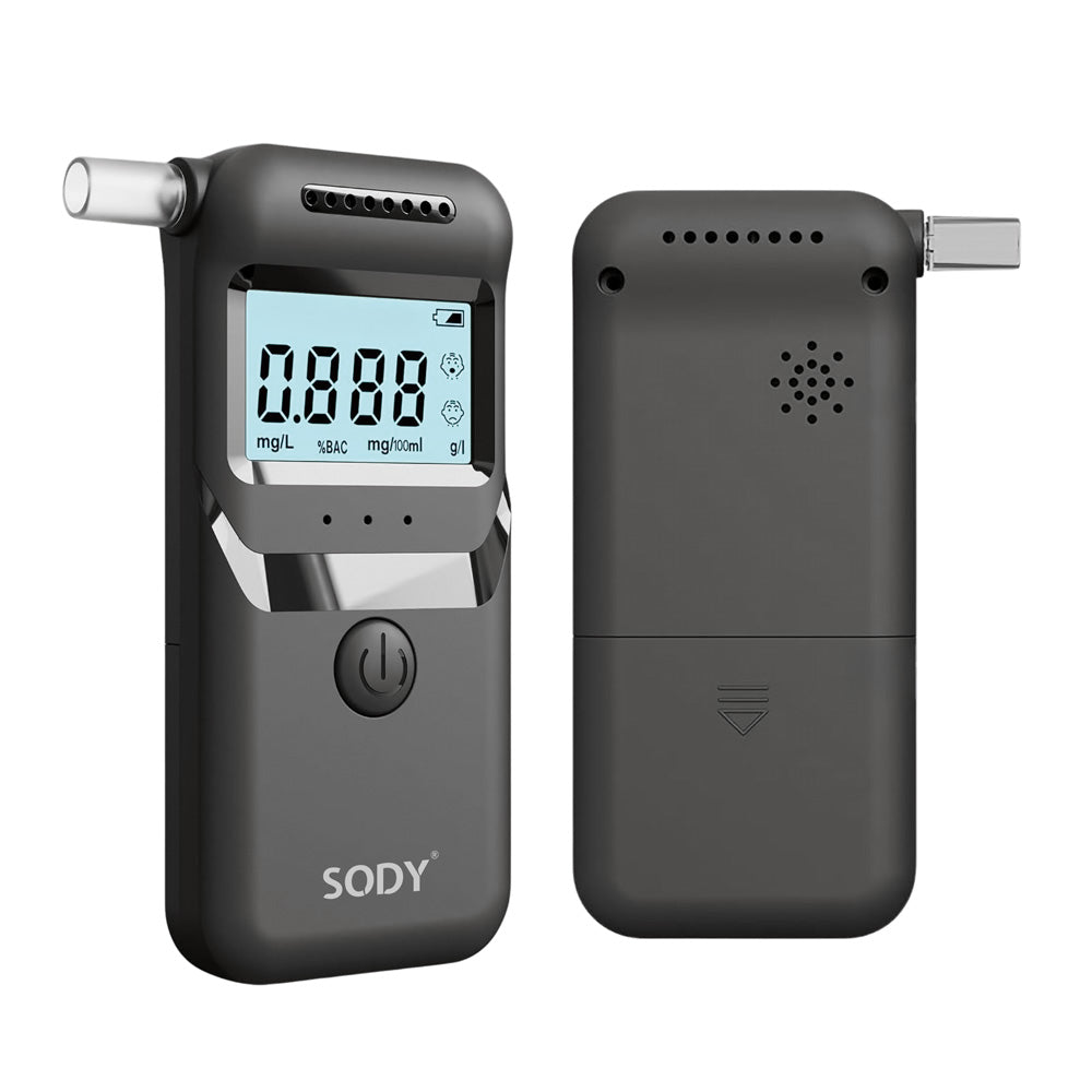 ETILOMETRO DIGITALE PORTATILE MR997, 5 BOCCAGLI DI RICAMBIO, NERO