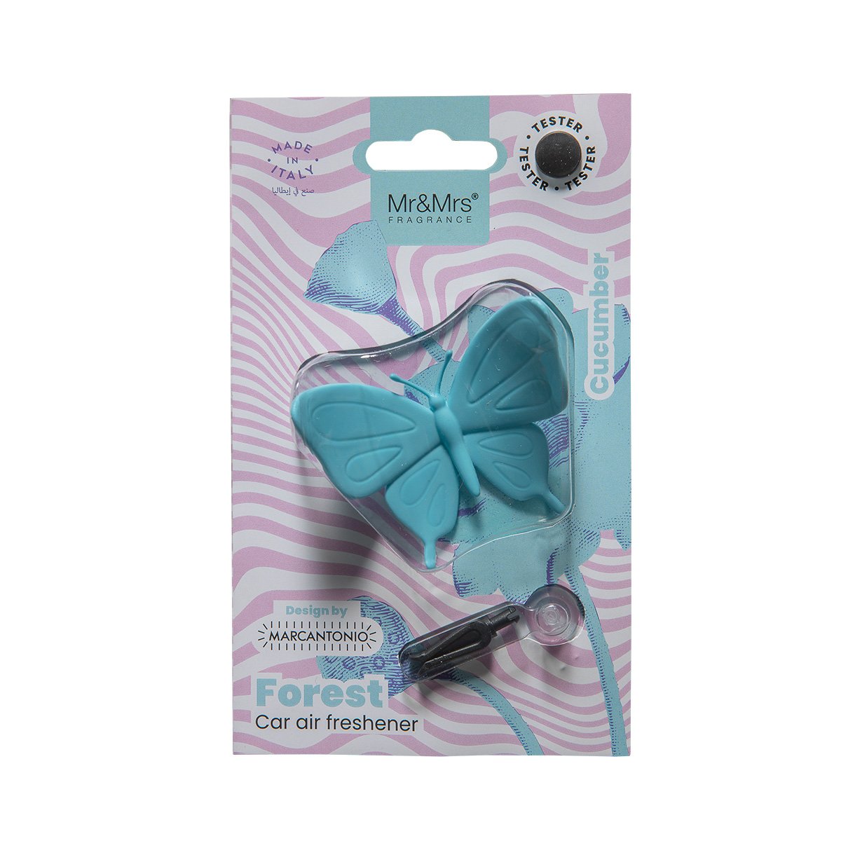 MR & MRS FRAGRANCE PROFUMATORE PER AUTO FOREST BUTTERFLY LIGHT BLUE CUCUMBER