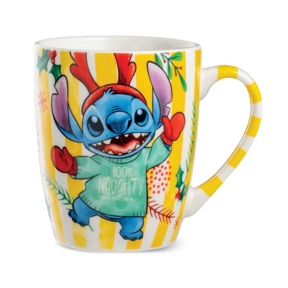 Tazza Stitch Natale gialla 450ml Egan