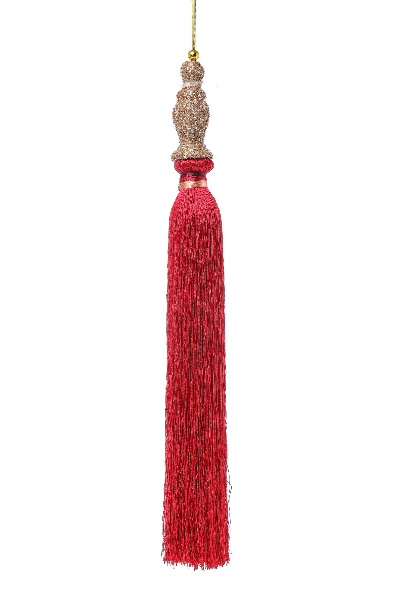 NAPPA DECORO PENDENTE ROSSA 9X9X50CM