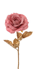 RAMO ORO CON ROSA 57CM