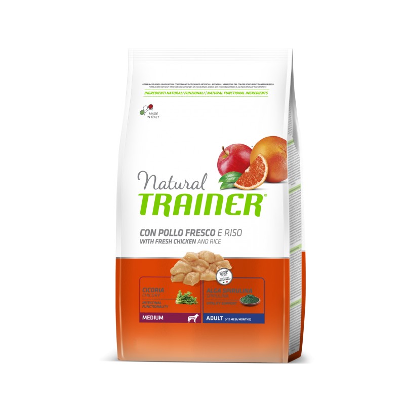 SACCO CROCCHETTE CANE NATURAL MEDIUM ADULT POLLO FRESCO E RISO 3KG