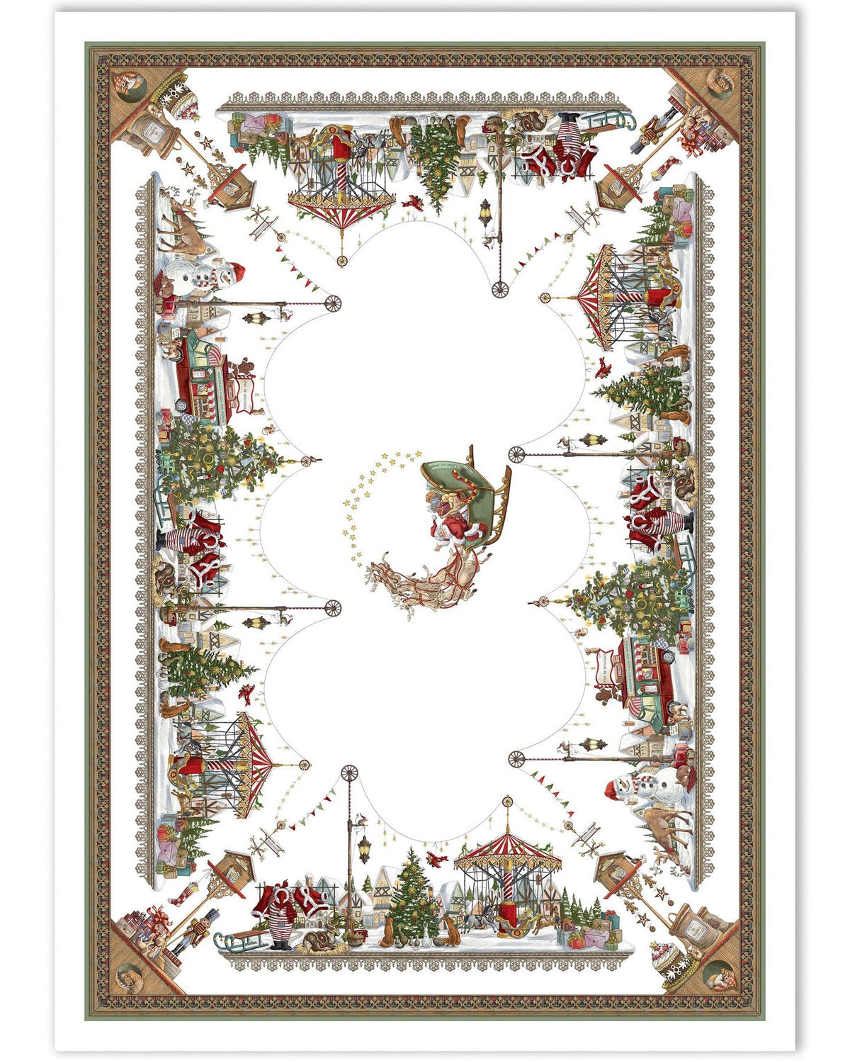 Tovaglia Natalis 170x270 cm Crema TESSITURA TOSCANA - immagine 1
