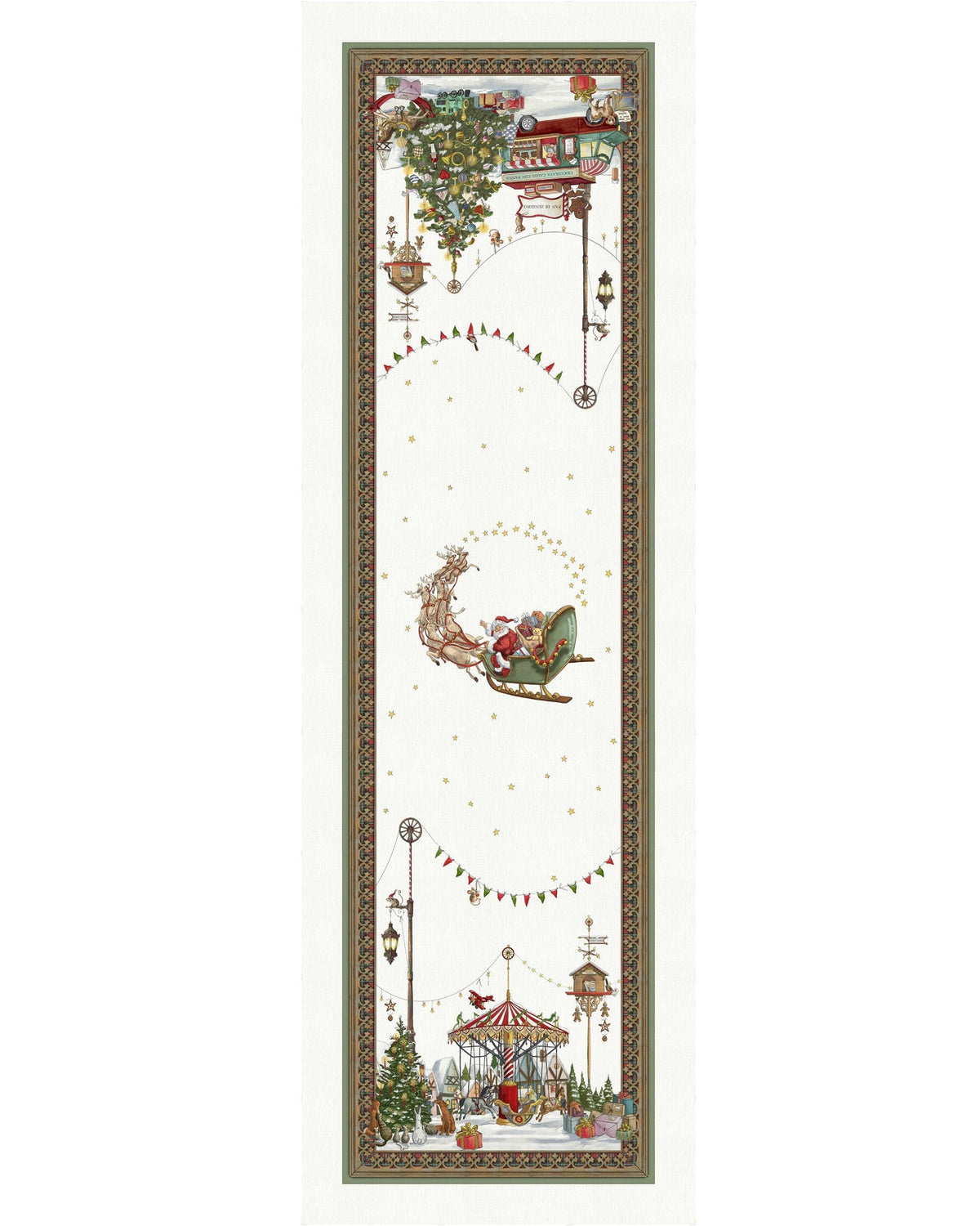 Runner da Tavolo Natalis Crema 50x170cm TESSITURA TOSCANA - immagine 1