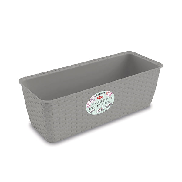 VASO BALCONETTA NATURAL 40CM CON RISERVA ACQUA COLORE A SCELTA