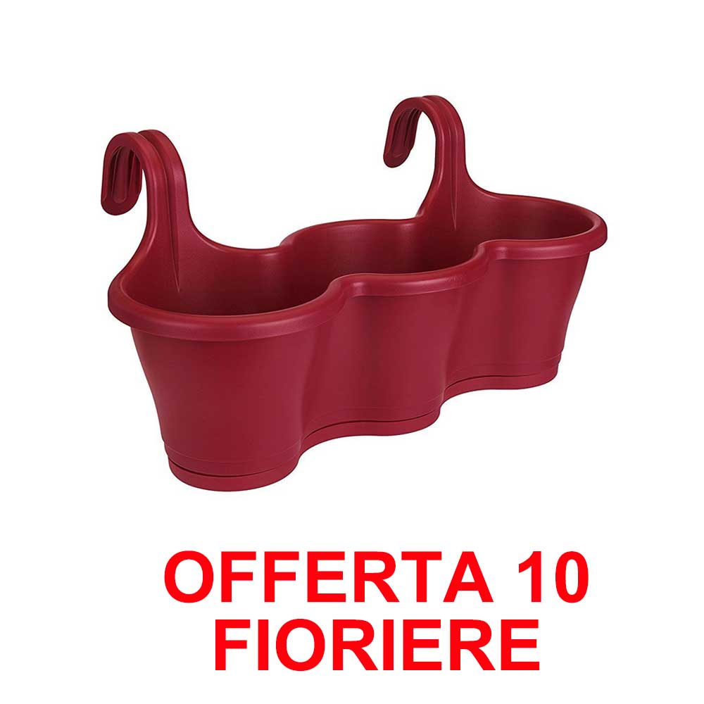 OFFERTA 10 FIORIERA CORSICA EASY HANGER TRIO ROSSO MIRTILLO