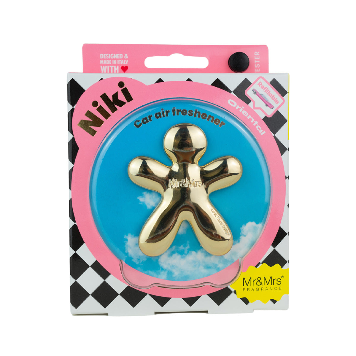 MR & MRS FRAGRANCE PROFUMATORE PER AUTO NIKI CLASSIC GOLD CHROME ORIENTAL