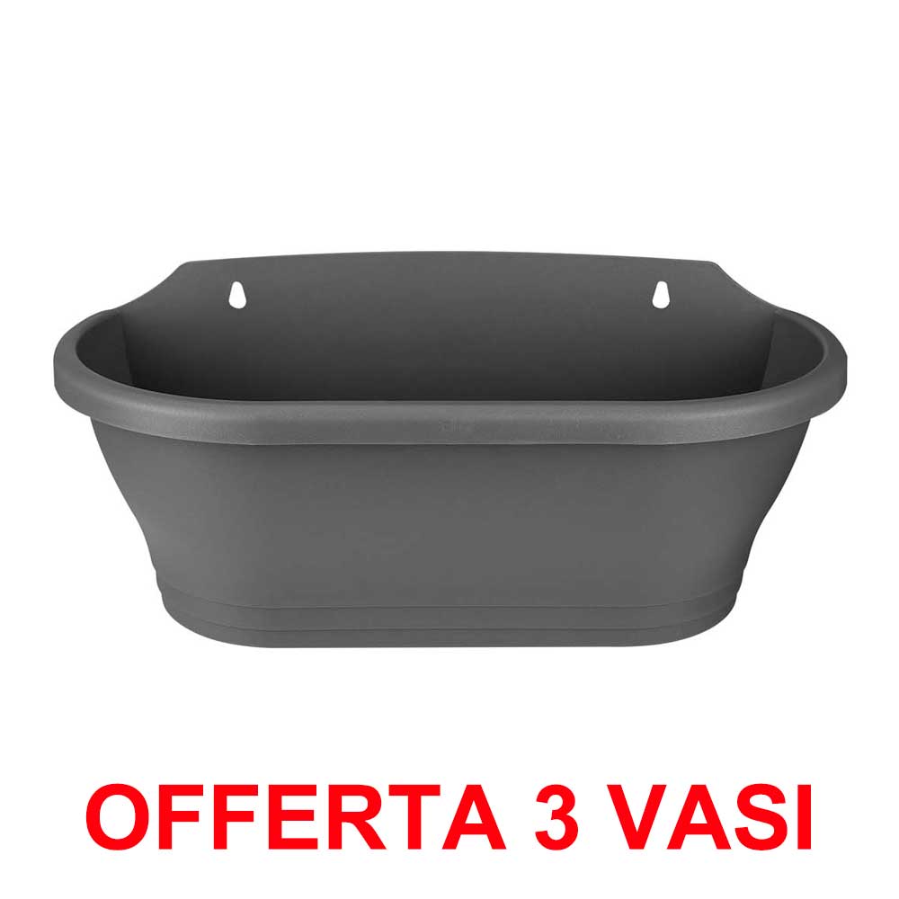 OFFERTA 3 VASO CORSICA WALL BASKET 39CM ANTHRACITE