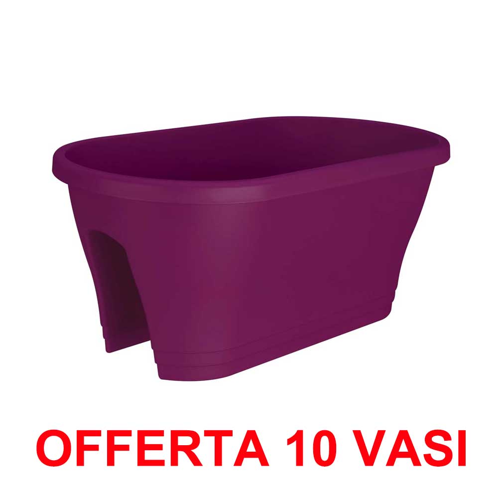 OFFERTA 10 VASO CORSICA FLOWER BRIDGE 60CM CHERRY
