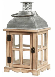 LANTERNA DECORATIVA IN LEGNO 20X20XH39CM