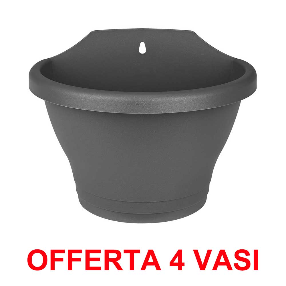 OFFERTA 4 VASO CORSICA WALL BASKET 25CM ANTHRACITE