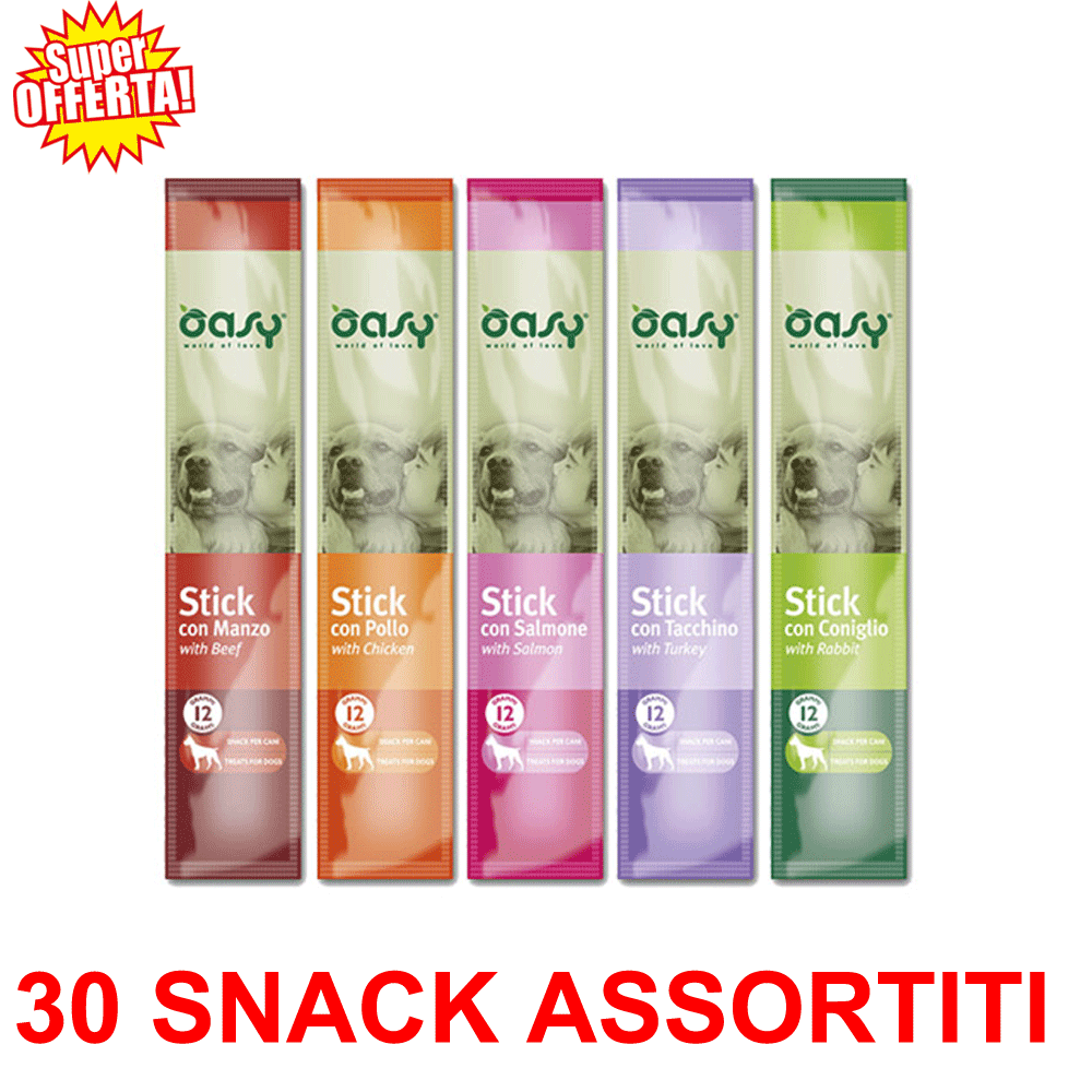 SNACK STICK PER CANI MANTENIMENTO 30 GIORNI GUSTI ASSORTITI