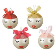 PALLINA DI NATALE CON VISO DONNA 6CM ASSORTITA