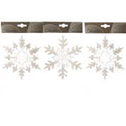 OFFERTA 3 FIOCCHI DI NEVE 15,5CM TRASPARENTE LUCIDO