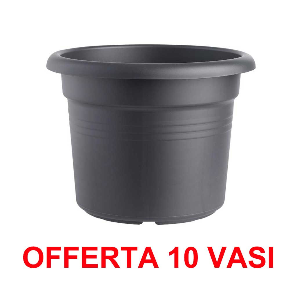 OFFERTA 10 VASO GREEN BASICS CILINDER 25CM LIVING BLACK