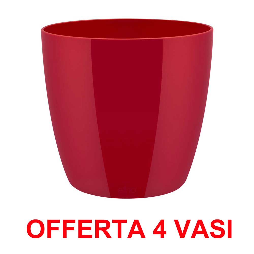 OFFERTA 4 VASO BRUSSELS DIAMOND ROUND 14CM LOVELY RED