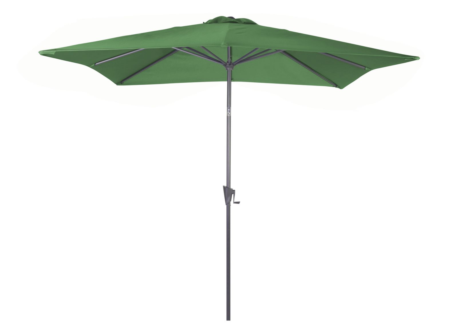 OMBRELLONE DA GIARDINO A MANOVELLA 2,5X2,5MT GRIGIO E MANDORLA VERDE