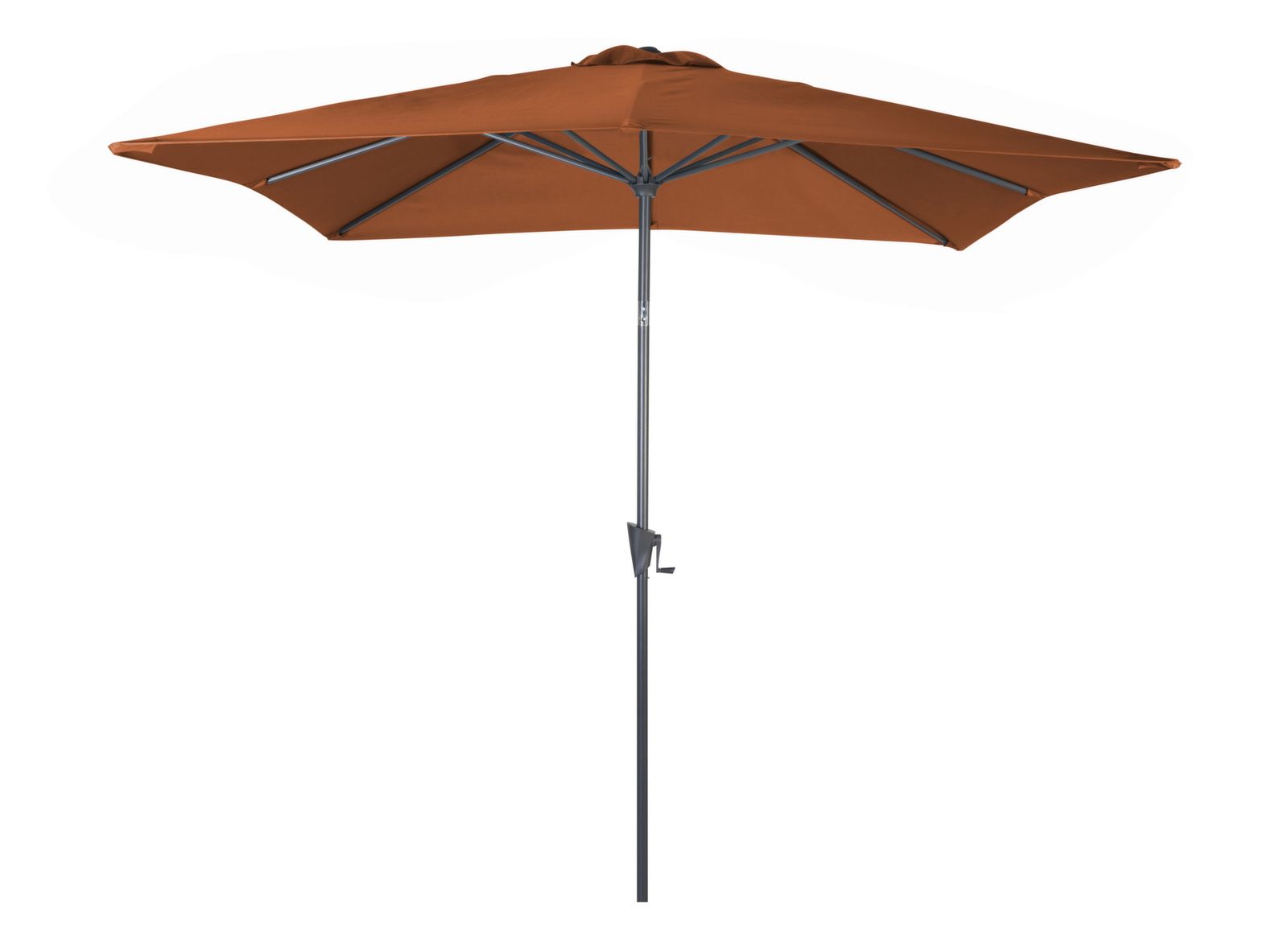 OMBRELLONE DA GIARDINO A MANOVELLA 2,5X2,5MT GRIGIO E SIENA