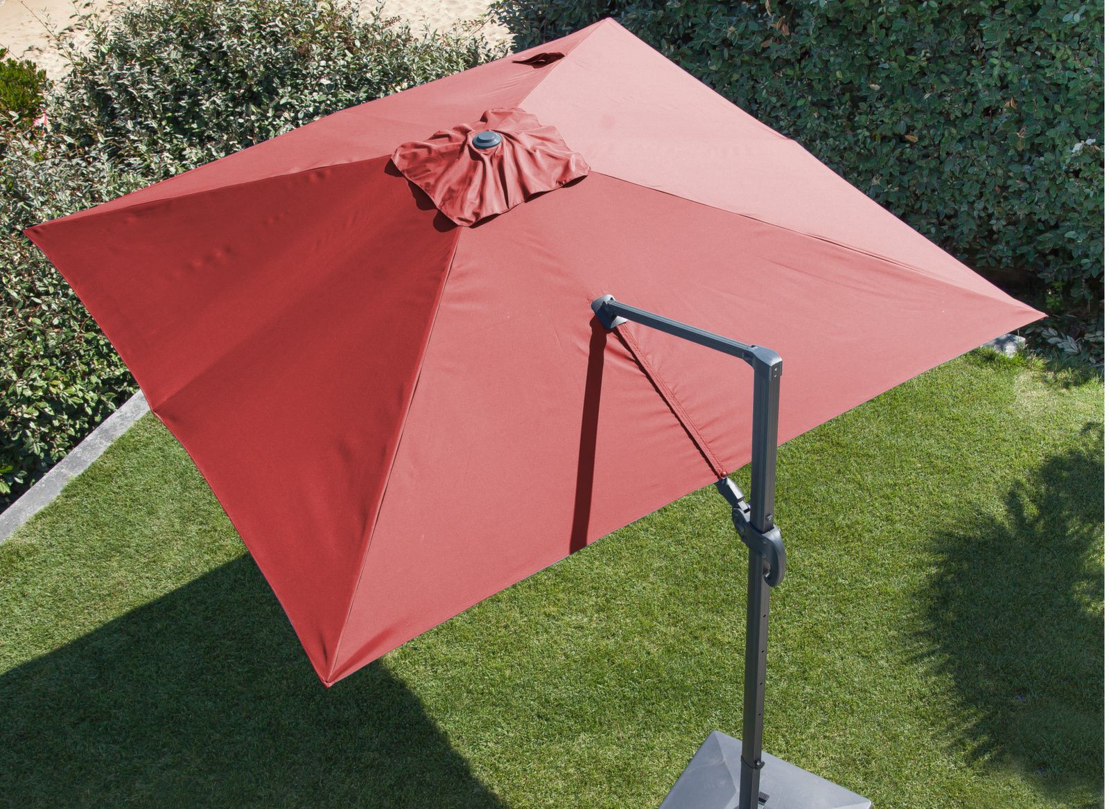 OMBRELLONE PARASOLE INCLINABILE NH 3X3MT CON MANIGLIA GRIGIO E VERDE MANDORLA