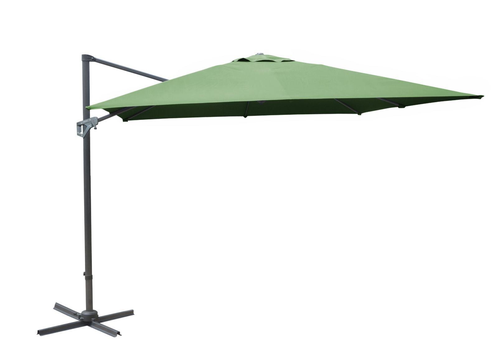 OMBRELLONE PARASOLE INCLINABILE NH 3X4MT CON MANIGLIA GRIGIO E VERDE MANDORLA