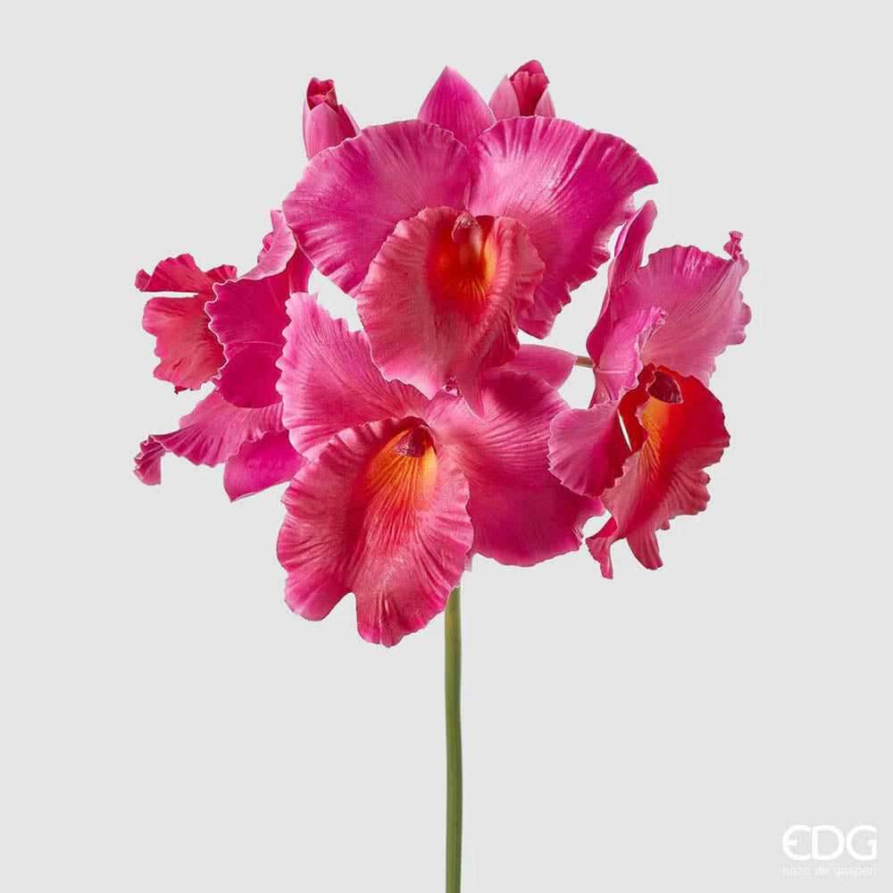 ORCHIDEA CATTLEYA DUKE CON BOCCIOLI ARTIFICIALE H45CM FUCSIA