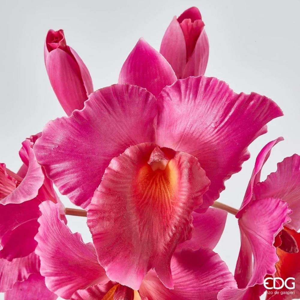 ORCHIDEA CATTLEYA DUKE CON BOCCIOLI ARTIFICIALE H45CM FUCSIA