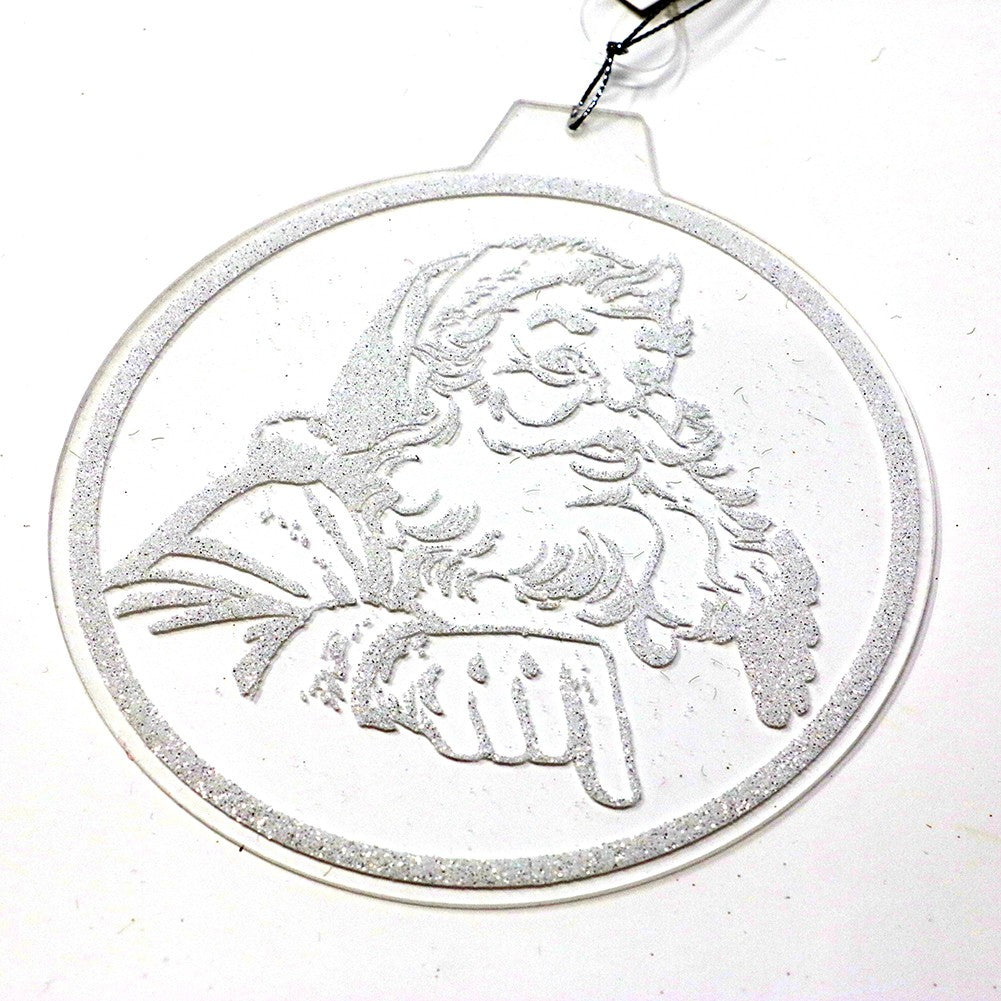 OFFERTA 24 DISCHI DECORATIVI APPENDIBILI CON BABBO NATALE 12CM