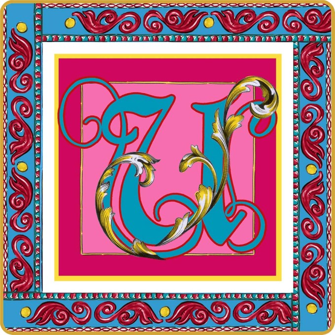 SVUOTATASCHE MINI IN PORCELLANA 15 X 15 CM - ORTIGIA LETTERA U