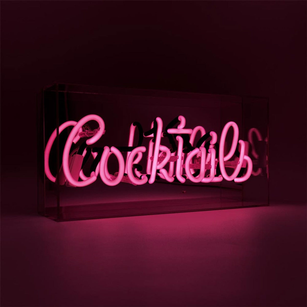NEON LUMINOSO SCRITTA COCKTAILS ROSA
