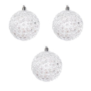 OFFERTA 3 PALLINE DI NATALE 8CM BIANCO