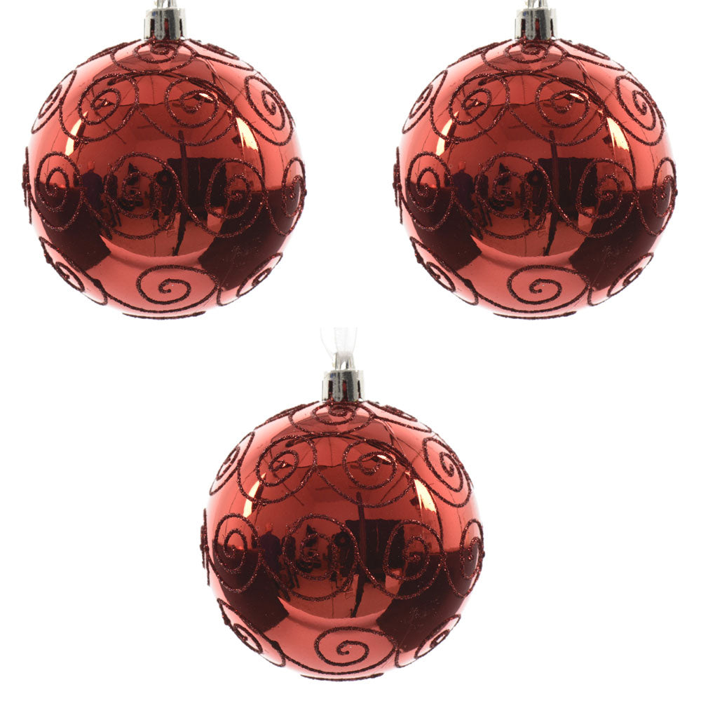 OFFERTA 3 PALLINE 8CM ROSSO