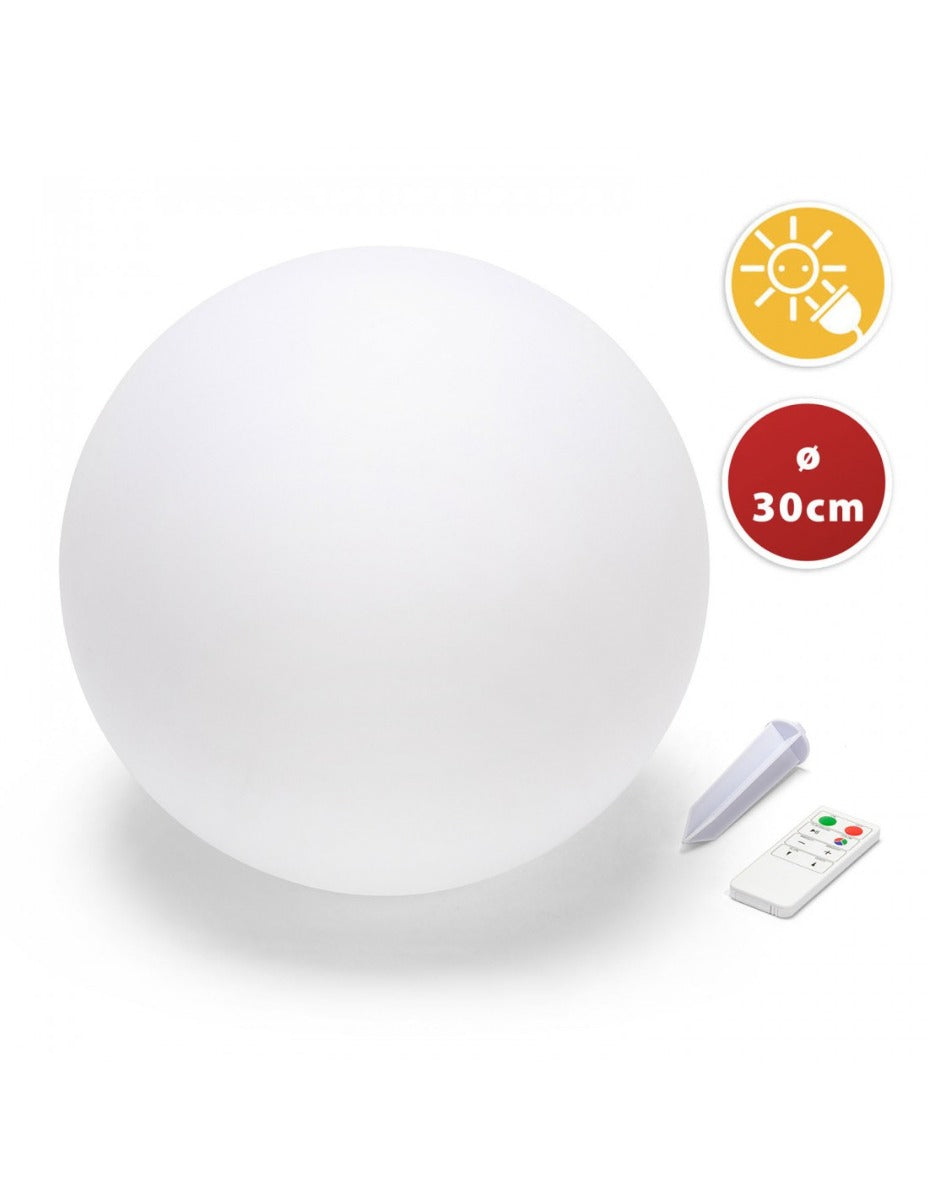 PALLA LED RGB A RICARICA SOLARE 30CM TELECOMANDO SOLAR NOVA XL