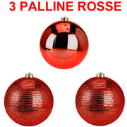 OFFERTA 3 PALLINE ROSSE 12CM