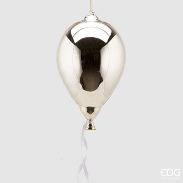 DECORAZIONE IN VETRO A FORMA DI PALLONCINO, H24Ø15CM, ORO