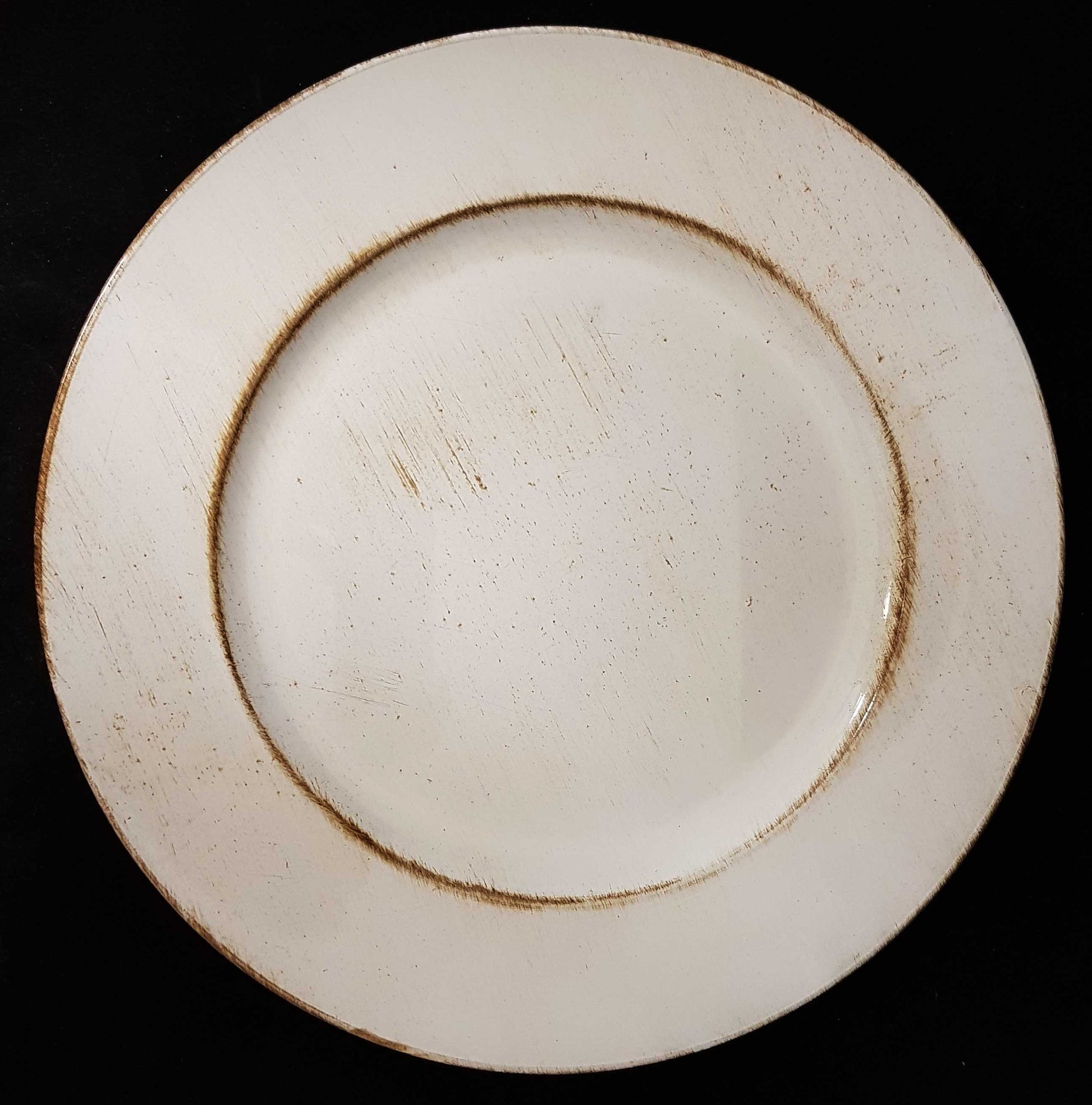 12 SOTTOPIATTI CIRCOLARI EFFETTO PANNA - LEGNO 33CM