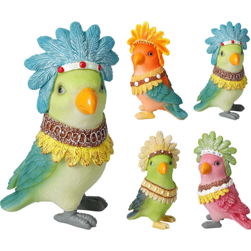 Statuetta Pappagallo Colore Assortito 14 cm Multicolore PERAGA HOME
