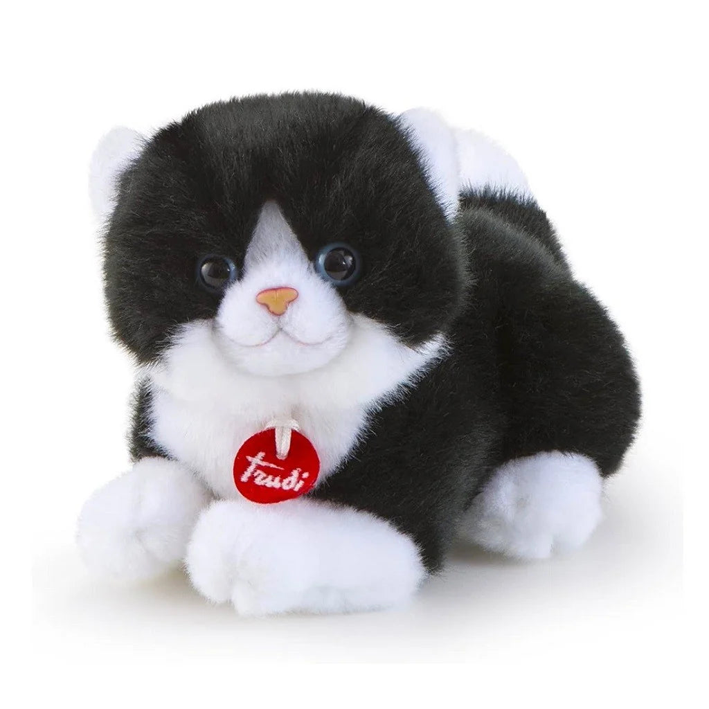 PELUCHE TRUDINO GATTO BIANCO/NERO