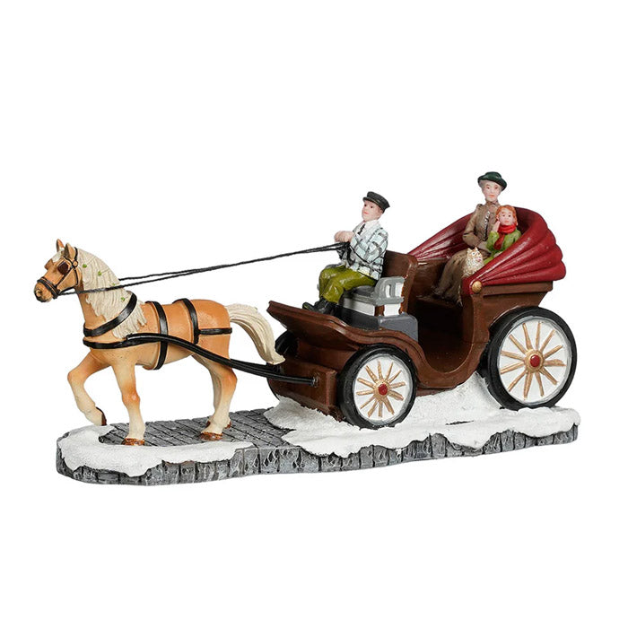 PERSONAGGI SU CARROZZA - L19,5XW7XH9,5CM - IN RESINA