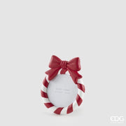 Cornice Foto Fiocco Ovale H16,5 L13 P2,5 Bianco Rosso EDG