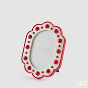 Cornice Foto Perle 18.5x2.5x24cm Bianco Rosso EDG