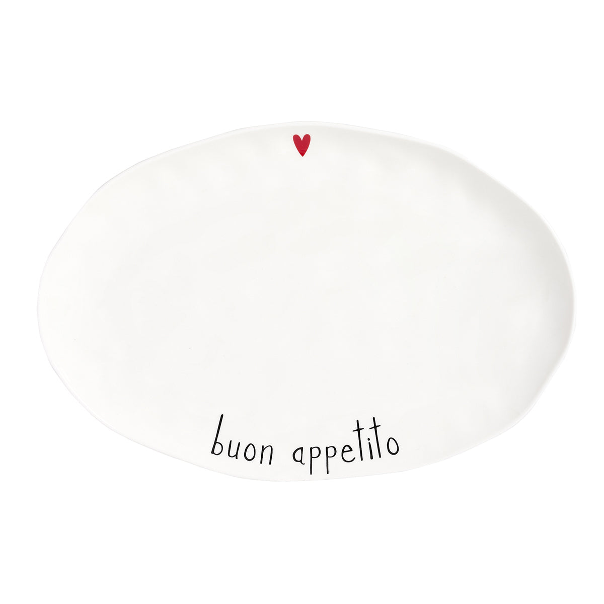 Piatto ovale 36,6 x 24,5 cm bianco con decoro Buon appetito Simple Day