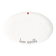 Piatto ovale 36,6 x 24,5 cm bianco con decoro Buon appetito Simple Day